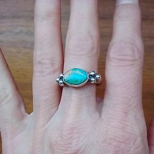 Turquoise and sterling silver ring.